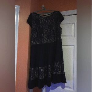 Elegant Dark Navy Blue Lace Dress